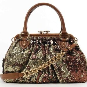 Marc Jacobs Bronze Leather & Sequin New York Rocker Stam Bag